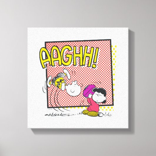 Charlie Brown en Lucy Football Comic Graphic Canvas Afdruk (Voorkant)