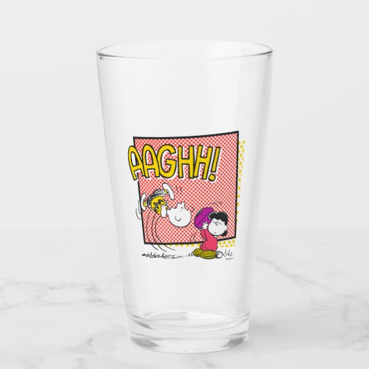 Charlie Brown en Lucy Football Comic Graphic Glas (Voorkant)