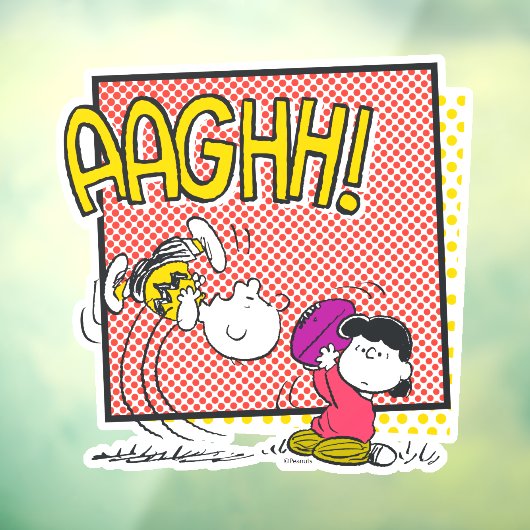 Charlie Brown en Lucy Football Comic Graphic Raamsticker (Vel 3)