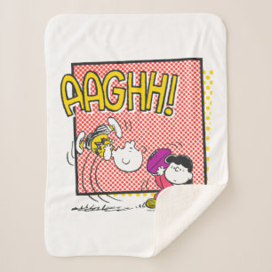 Charlie Brown en Lucy Football Comic Graphic Sherpa Deken