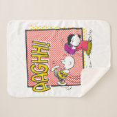Charlie Brown en Lucy Football Comic Graphic Sherpa Deken (Voorkant (horizontaal))