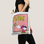 Charlie Brown en Lucy Football Comic Graphic Tote Bag (Dichtbij)