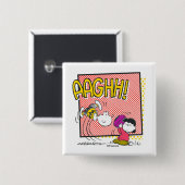Charlie Brown en Lucy Football Comic Graphic Vierkante Button 5,1 Cm (Voorkant /achterkant)