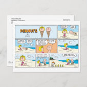 Charlie Brown en Sally Ice Cream op het strand Briefkaart (Voorkant / Achterkant)