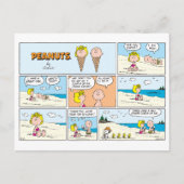 Charlie Brown en Sally Ice Cream op het strand Briefkaart (Voorkant)