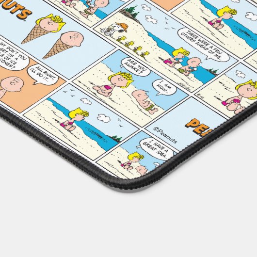 Charlie Brown en Sally Ice Cream op het strand Bureaumat (Hoek)