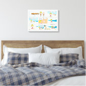 Charlie Brown en Sally Ice Cream op het strand Canvas Afdruk (Insitu (Slaapkamer))