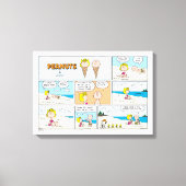 Charlie Brown en Sally Ice Cream op het strand Canvas Afdruk (Voorkant)