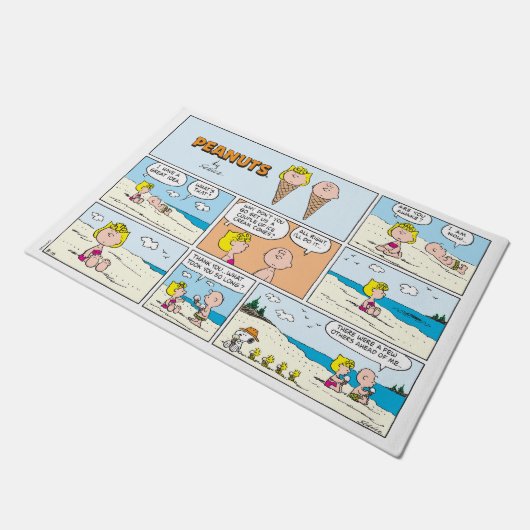 Charlie Brown en Sally Ice Cream op het strand Deurmat (Schuin)