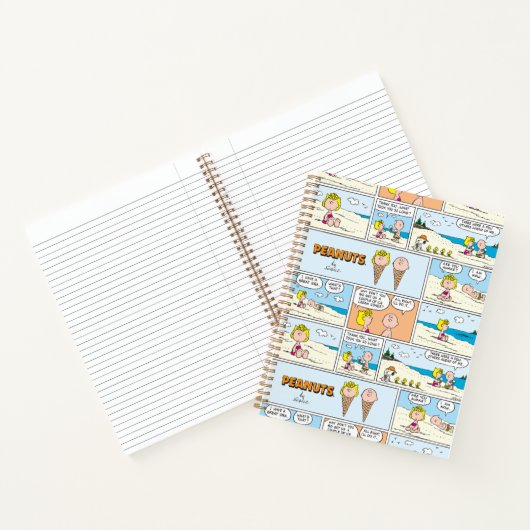 Charlie Brown en Sally Ice Cream op het strand Notitieboek (Binnen)