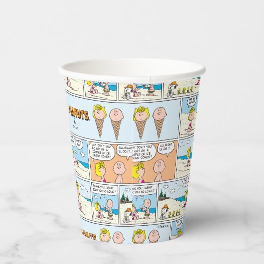 Charlie Brown en Sally Ice Cream op het strand Papieren Bekers (Rechts)