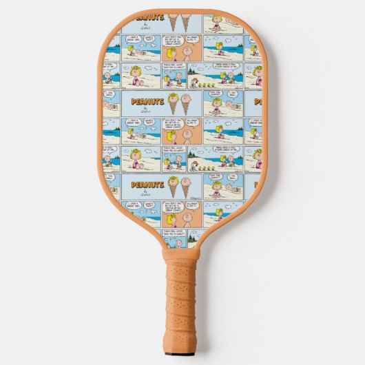 Charlie Brown en Sally Ice Cream op het strand Pickleball Paddle (Achterkant)