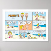 Charlie Brown en Sally Ice Cream op het strand Poster (Voorkant)