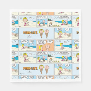 Charlie Brown en Sally Ice Cream op het strand Servet