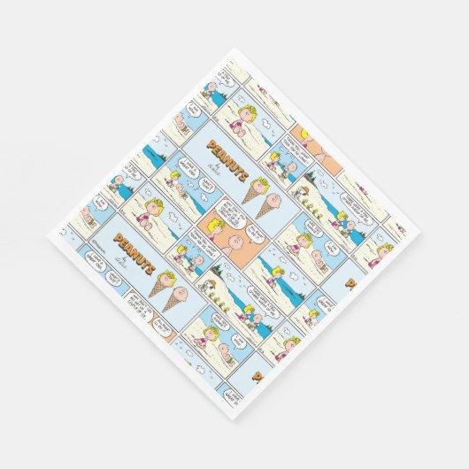 Charlie Brown en Sally Ice Cream op het strand Servet (Hoek)