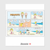 Charlie Brown en Sally Ice Cream op het strand Sticker (Vel)