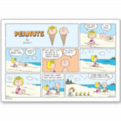 Charlie Brown en Sally Ice Cream op het strand Sticker (Voorkant)