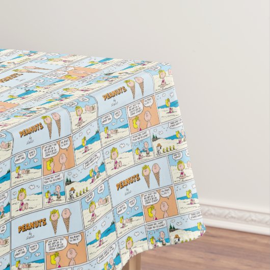 Charlie Brown en Sally Ice Cream op het strand Tafelkleed (Voorbeeld)