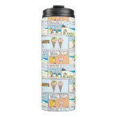 Charlie Brown en Sally Ice Cream op het strand Thermosbeker (Voorkant)