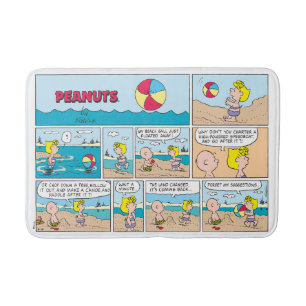 Charlie Brown en Sally op het strand Badmat