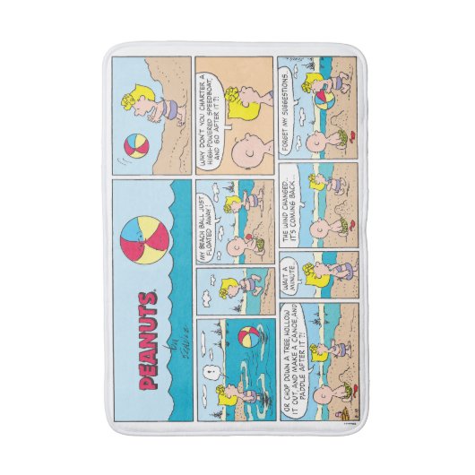 Charlie Brown en Sally op het strand Badmat (Voorkant Verticaal)