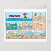 Charlie Brown en Sally op het strand Briefkaart (Voorkant)