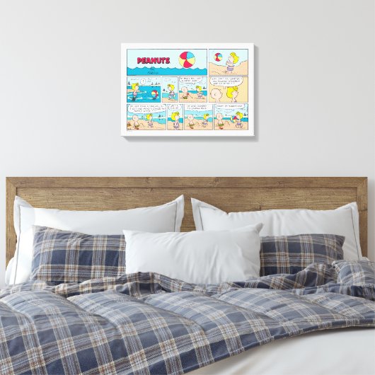 Charlie Brown en Sally op het strand Canvas Afdruk (Insitu (Slaapkamer))