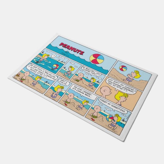 Charlie Brown en Sally op het strand Deurmat (Schuin)