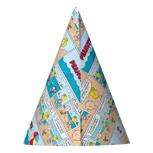 Charlie Brown en Sally op het strand Feesthoedjes (Achterkant)