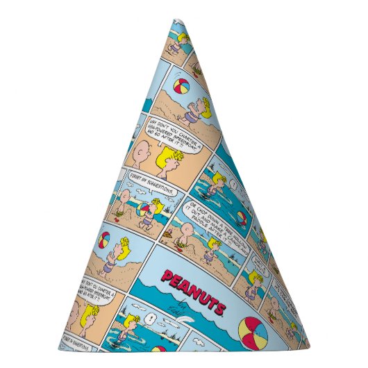 Charlie Brown en Sally op het strand Feesthoedjes (Rechts)