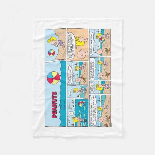 Charlie Brown en Sally op het strand Fleece Deken (Voorkant)