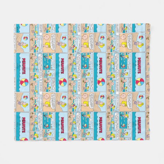 Charlie Brown en Sally op het strand Fleece Deken (Voorkant (Horizontaal))