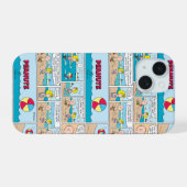 Charlie Brown en Sally op het strand iPhone 15 Case (Achterkant horizontaal)