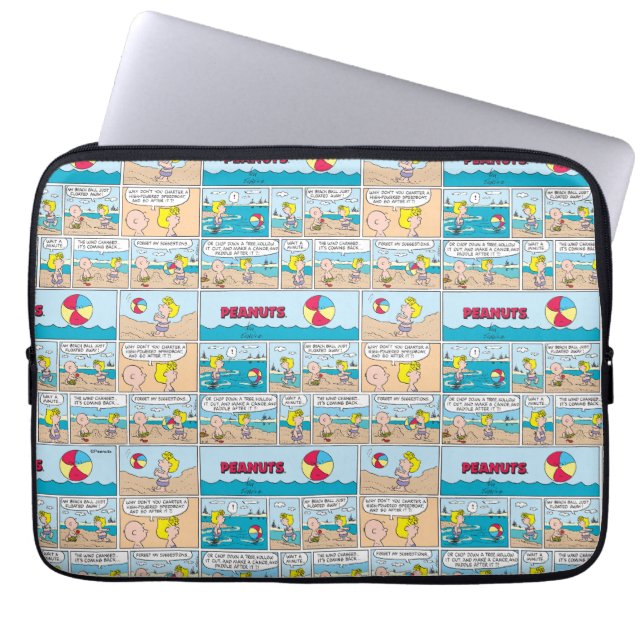 Charlie Brown en Sally op het strand Laptop Sleeve (Voorkant)