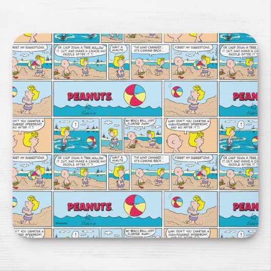 Charlie Brown en Sally op het strand Muismat (Voorkant)