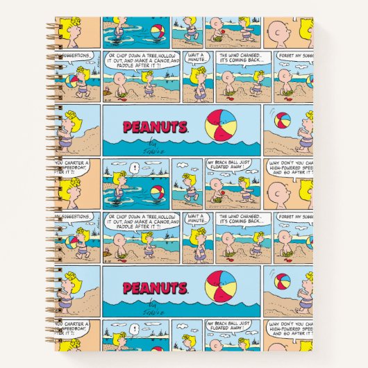 Charlie Brown en Sally op het strand Notitieboek (Voorkant)