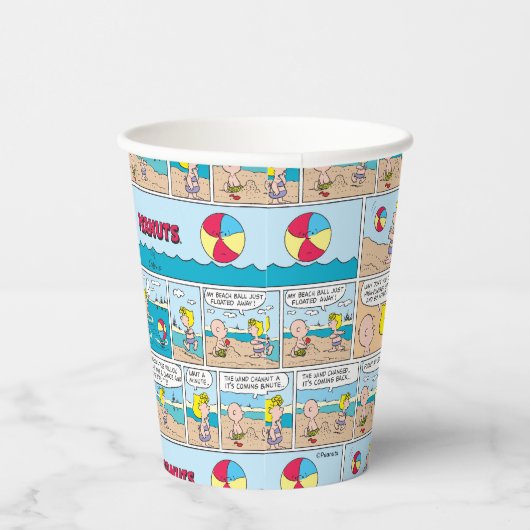 Charlie Brown en Sally op het strand Papieren Bekers (Rechts)