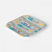 Charlie Brown en Sally op het strand Papieren Bordje (Gebogen)