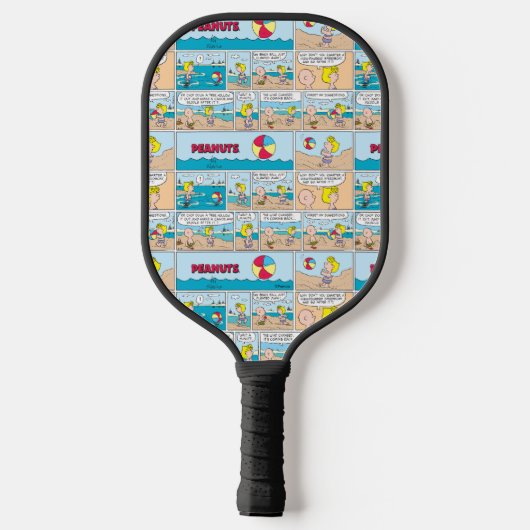 Charlie Brown en Sally op het strand Pickleball Paddle (Achterkant)