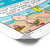 Charlie Brown en Sally op het strand Poster (Hoek)