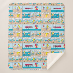 Charlie Brown en Sally op het strand Sherpa Deken