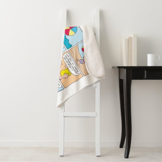 Charlie Brown en Sally op het strand Sherpa Deken (In situ)