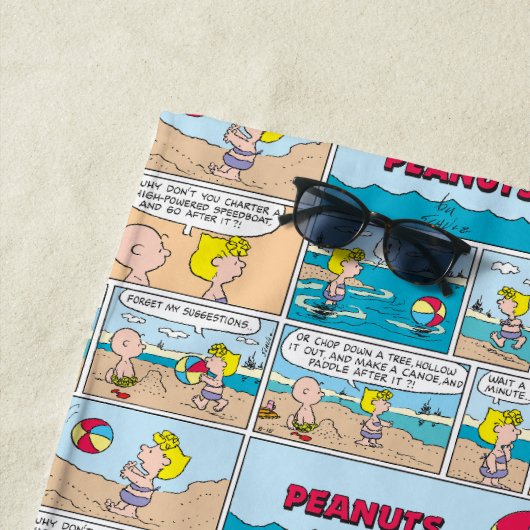 Charlie Brown en Sally op het strand Strandlaken (In situ)