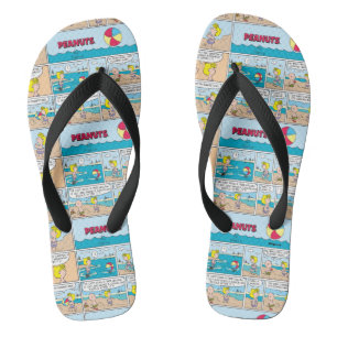 Charlie Brown en Sally op het strand Teenslippers