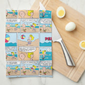 Charlie Brown en Sally op het strand Theedoek (Quarter Fold)