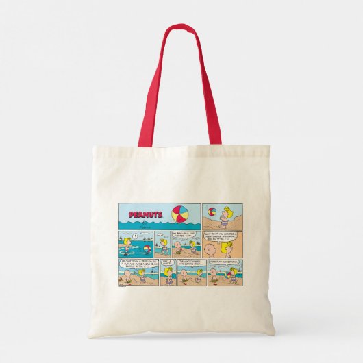 Charlie Brown en Sally op het strand Tote Bag (Achterkant)
