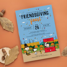 Charlie Brown en vrienden Friendsgiving-feest