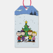 Charlie Brown en vrienden kerst Cadeaulabel (Achterkant)