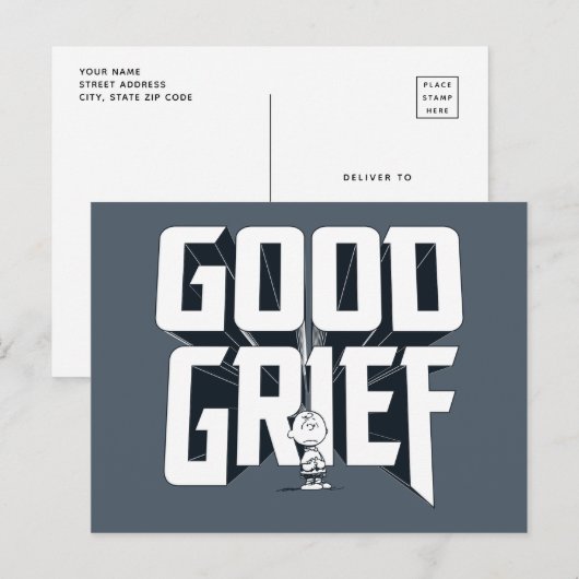 Charlie Brown "Good Grief" Rock Band T-shirt Graph Briefkaart (Voorkant / Achterkant)