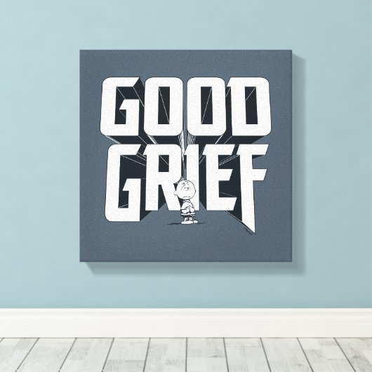 Charlie Brown "Good Grief" Rock Band T-shirt Graph Canvas Afdruk (Insitu (Houten vloer))